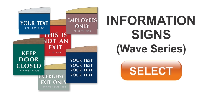 wave series ADA braille informational signs